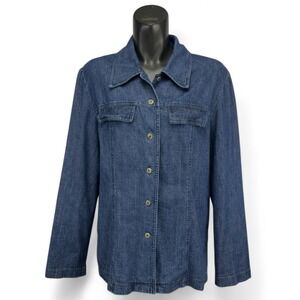 La Maison Simons Petite Denim Blue Button Down Shirt Collared Size‎ 16P